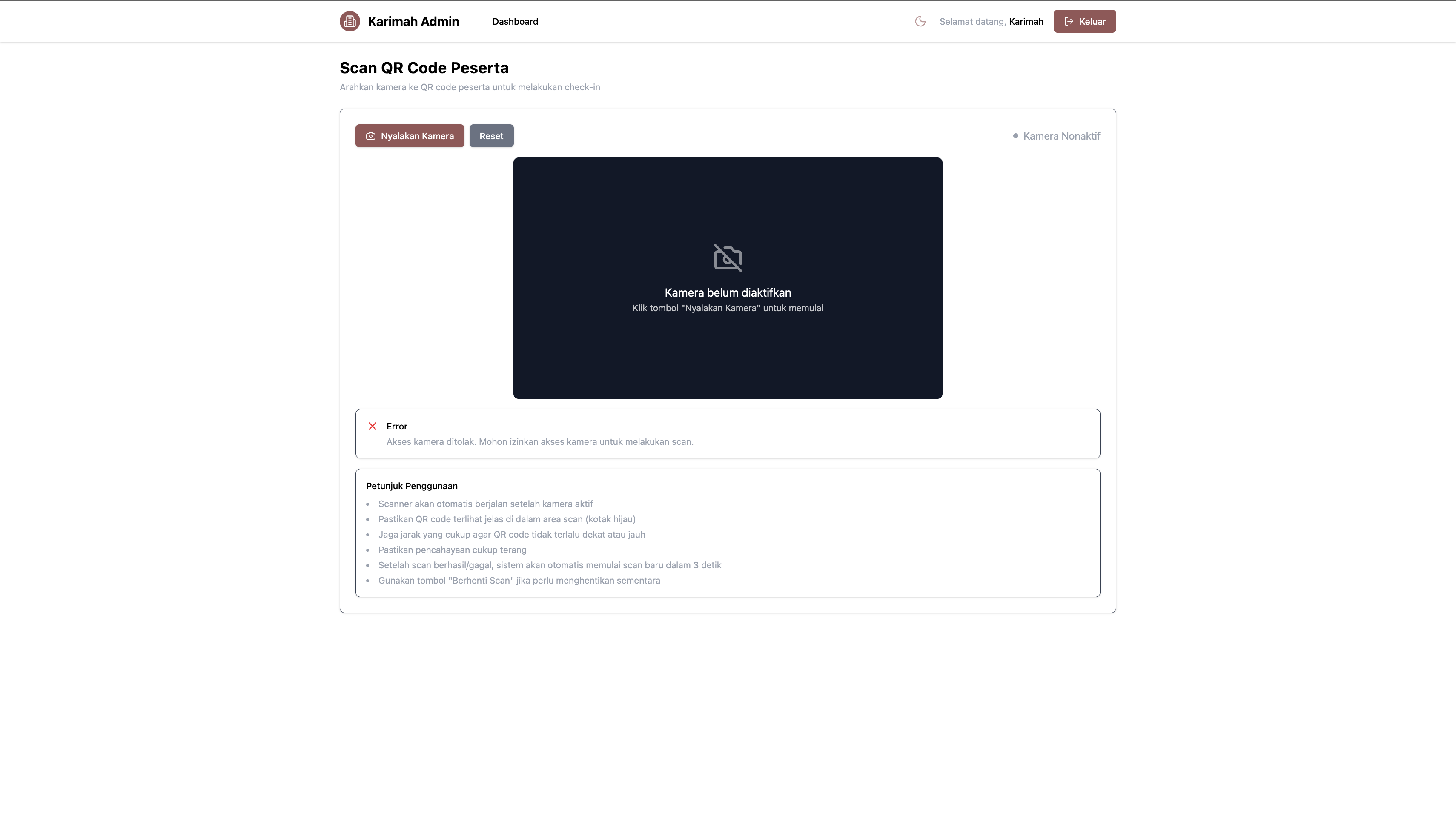Karimah QR Code Scanner